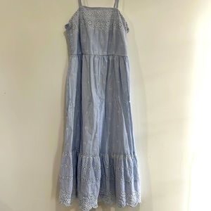 Summer dress, blue white stripes , size large